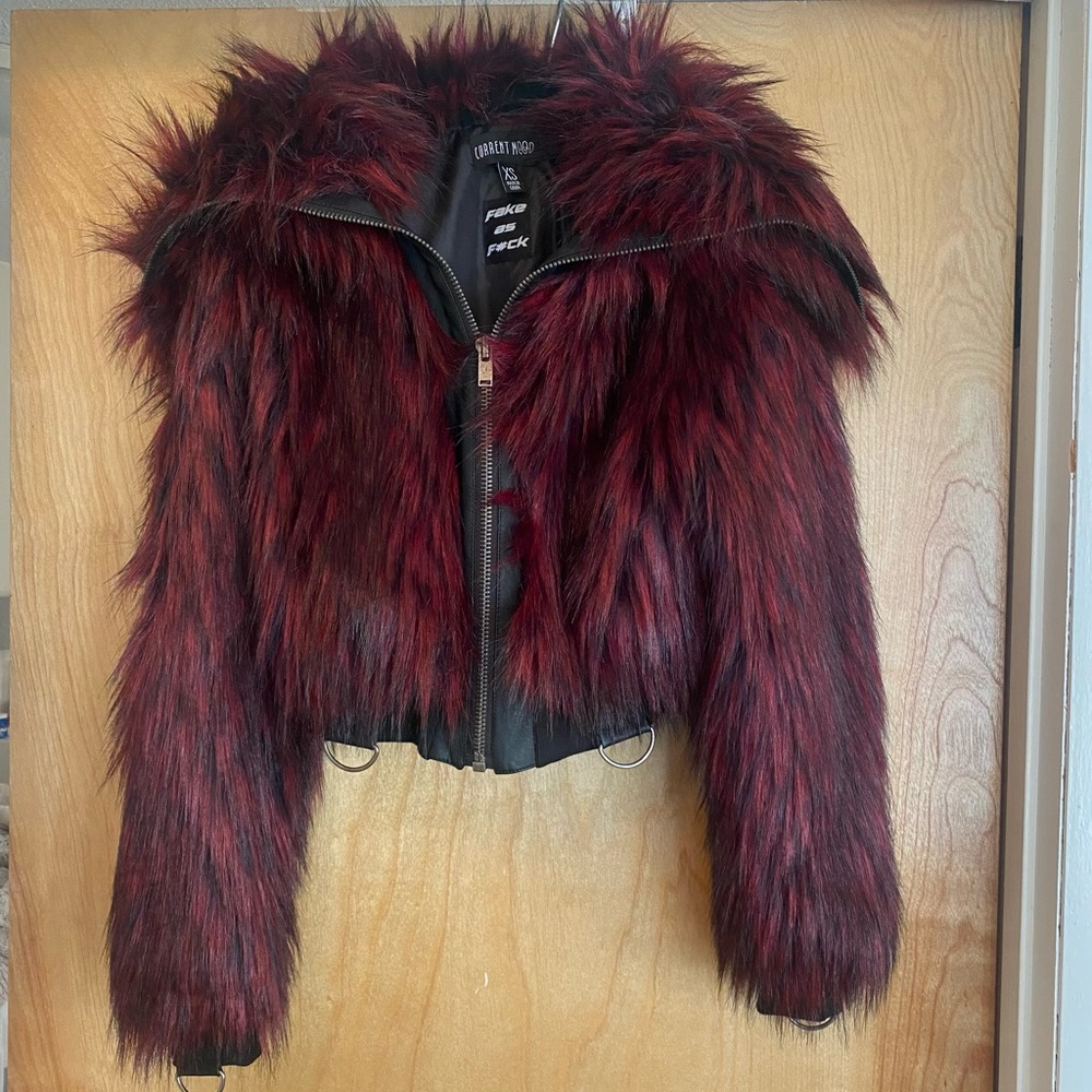 Dolls Kill Current Mood Faux Fur Hoodie XS